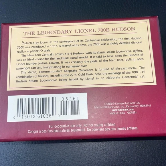 Hallmark Keepsake Lionel 100th Anniversary 700E J-1E Hudson Steam Locomotive - Picture 5 of 5